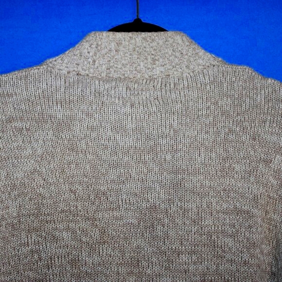 Chaps Mock Neck Sweater - Men's Size L - Tan Knit - Elbow Patches - Picture 11 of 13